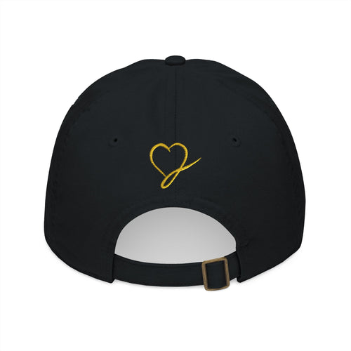 Khachapuri Embroidered Baseball Cap — Organic Cotton, Golden Heart Accent
